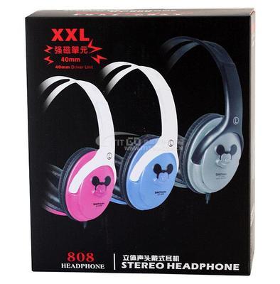 【稻田夫808[米老鼠转动咪]立体声头戴式耳机 货号:ECS003224】价格,厂家,图片,耳机,深圳市快鱼科技-